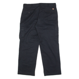 DICKIES Workwear Cargo Mens Trousers Black Regular Straight W38 L30