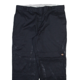 DICKIES Mens Trousers Black Loose Straight W42 L30
