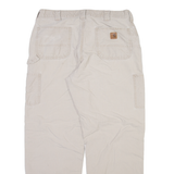 CARHARTT Carpenter Mens Trousers Beige Relaxed Straight W34 L32