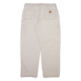CARHARTT Carpenter Mens Trousers Beige Relaxed Straight W34 L32