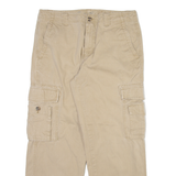 EDDIE BAUER Cargo Mens Trousers Beige Relaxed Straight W35 L30