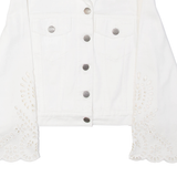TWINSET Lace Look Womens Denim Jacket White S