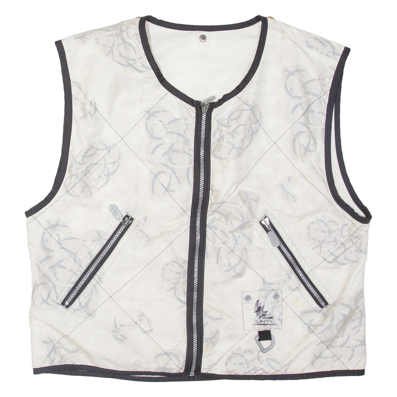 LUHTA Fleece Lined Womens Waistcoat Cream Crazy Pattern XL