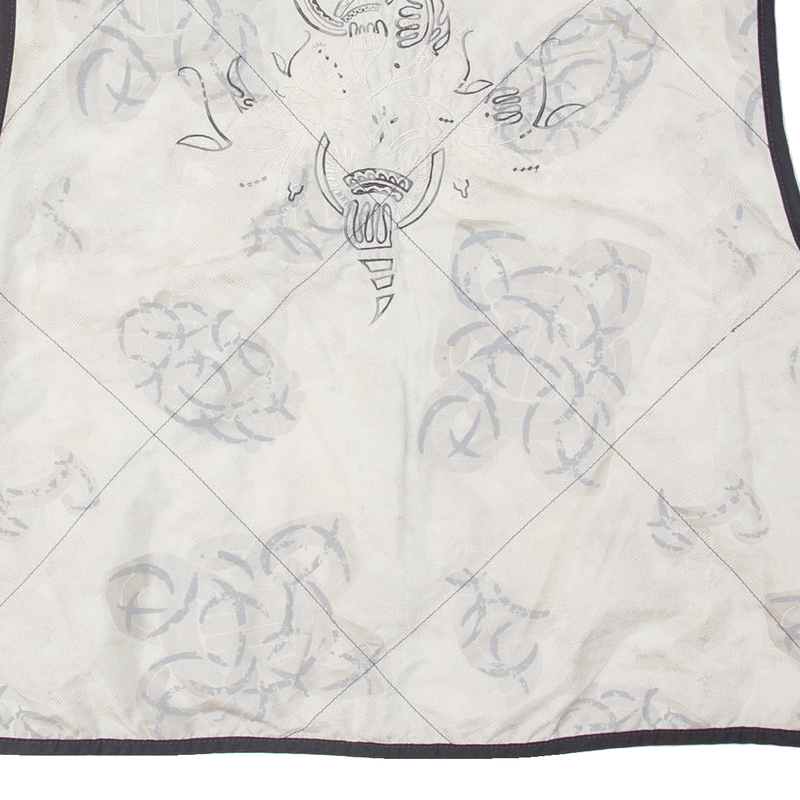 LUHTA Fleece Lined Womens Waistcoat Cream Crazy Pattern XL