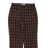 MAC Check Womens Trousers Brown Relaxed Straight W30 L28