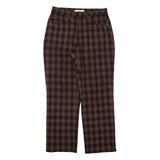 MAC Check Womens Trousers Brown Relaxed Straight W30 L28