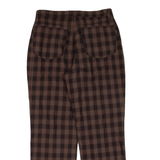 MAC Check Womens Trousers Brown Relaxed Straight W30 L28