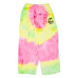 Tie-Dye 3/4 Length Womens Trousers Pink Relaxed Straight 90s W28 L24