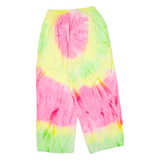 Tie-Dye 3/4 Length Womens Trousers Pink Relaxed Straight 90s W28 L24