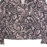 BODEN Womens Printed Top Black V-Neck Long Sleeve Paisley UK 10