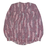 REISS Peyton Womens Printed Shirt Pink Long Sleeve Chevron UK 4