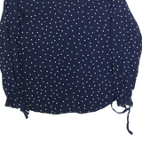 CREW CLOTHING Womens Printed Shirt Blue V-Neck Long Sleeve Polka Dot UK 12