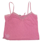 FAT FACE Womens Camisole Top Pink V-Neck Sleeveless UK 16