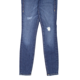 TRUE RELIGION Caia Distressed Womens Jeans Blue Slim Skinny Stone Wash W25 L28