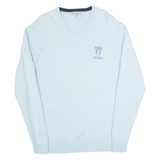 LYLE & SCOTT GOLF Mens Jumper Blue V-Neck Tight Knit L