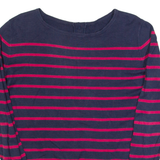 JAEGER Mens Patterned Jumper Blue Striped Tight Knit XS