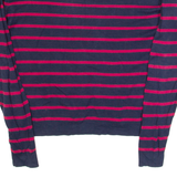 JAEGER Mens Patterned Jumper Blue Striped Tight Knit XS