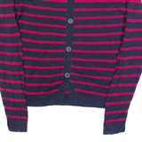 JAEGER Mens Patterned Jumper Blue Striped Tight Knit XS