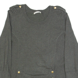 WHISTLES Womens Jumper Green Tight Knit L