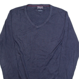 TOMMY HILFIGER Mens Jumper Blue Tight Knit L