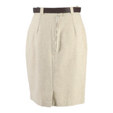 SIGNE INCOGNITO Womens Straight Skirt Beige Knee Length Wool M