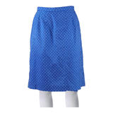 Womens Straight Skirt Blue Knee Length Polka Dot M