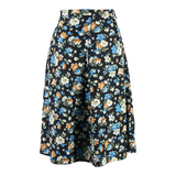 Womens Maxi Skirt Black Knee Length 90s Floral M