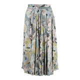 FERRUCCIO Womens Pleated Skirt Blue Knee Length Crazy Pattern XL