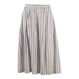 Womens Straight Skirt White Midi Striped M