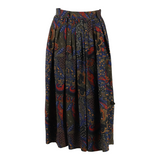 YOUR SIXTH SENSE Womens Pleated Skirt Black Long Crazy Pattern S