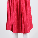 Womens Pleated Skirt Pink Knee Length S