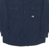 HELLY HANSEN Mens Plain Shirt Blue Long Sleeve M