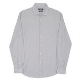 DKNY Slim Fit Mens Shirt White Spotted Long Sleeve M