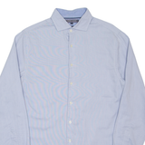 TOMMY HILFIGER New York Fit Mens Plain Shirt Blue Long Sleeve S