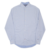 TOMMY HILFIGER New York Fit Mens Plain Shirt Blue Long Sleeve S