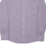 TOMMY HILFIGER Mens Shirt Purple Houndstooth Long Sleeve S