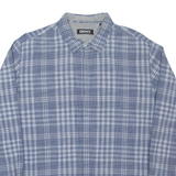 DKNY Mens Shirt Blue Check Long Sleeve XL