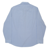 DKNY Slim Fit Stretch Mens Shirt Blue Gingham Long Sleeve L