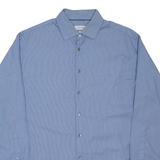 CALVIN KLEIN Regular Fit Mens Shirt Blue Pinstripe Long Sleeve L