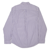 TOMMY HILFIGER 80's 2 ply Mens Shirt Blue Pinstripe Long Sleeve L
