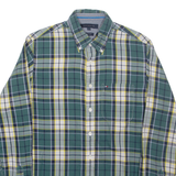 TOMMY HILFIGER Custom Fit Mens Shirt Green Check Long Sleeve S