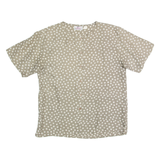 VALENTINE FASHION Womens Printed Shirt Grey 90s Silk Polka Dot M