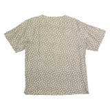 VALENTINE FASHION Womens Printed Shirt Grey 90s Silk Polka Dot M