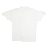 Womens Blouse Shirt White Collared Linen L