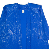 DIVINA OF SWITZERLAND Womens Kimono Blouse Blue 3/4 Sleeve 90s Polka Dot M
