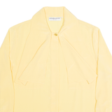 SOLANGE MONDOR Womens Blouse Shirt Yellow High Neck Long Sleeve 90s L