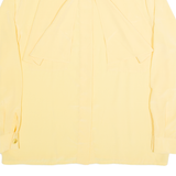 SOLANGE MONDOR Womens Blouse Shirt Yellow High Neck Long Sleeve 90s L