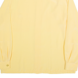 SOLANGE MONDOR Womens Blouse Shirt Yellow High Neck Long Sleeve 90s L