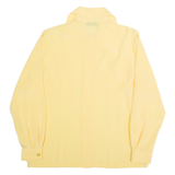 SOLANGE MONDOR Womens Blouse Shirt Yellow High Neck Long Sleeve 90s L