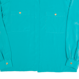 GIULIETTA Womens Shirt Blue Collared Long Sleeve 90s M
